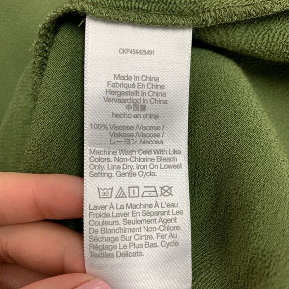 Madewell T Shirt Dress Womens M Medium Olive Green Novel Shift Drapey Side Vents - Picture 10 of 15